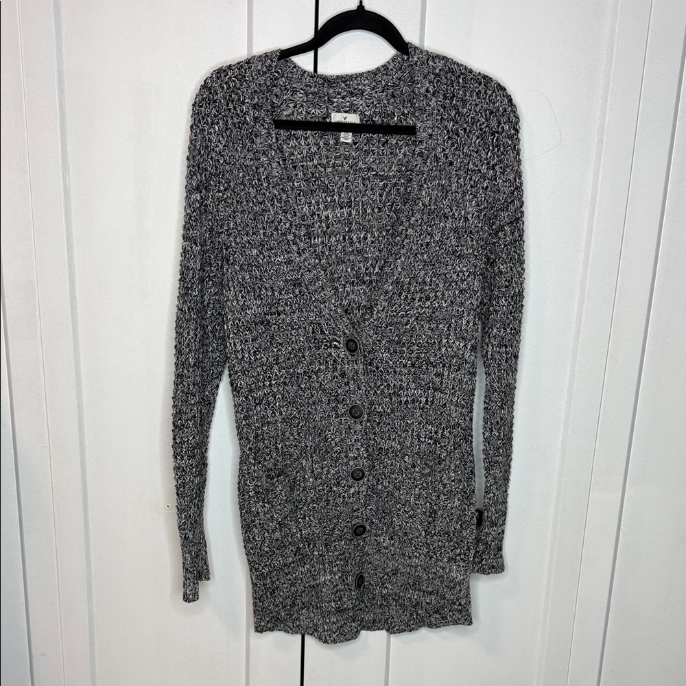 American Eagle Outfitters Large Grey Knit button up oversized Sweater